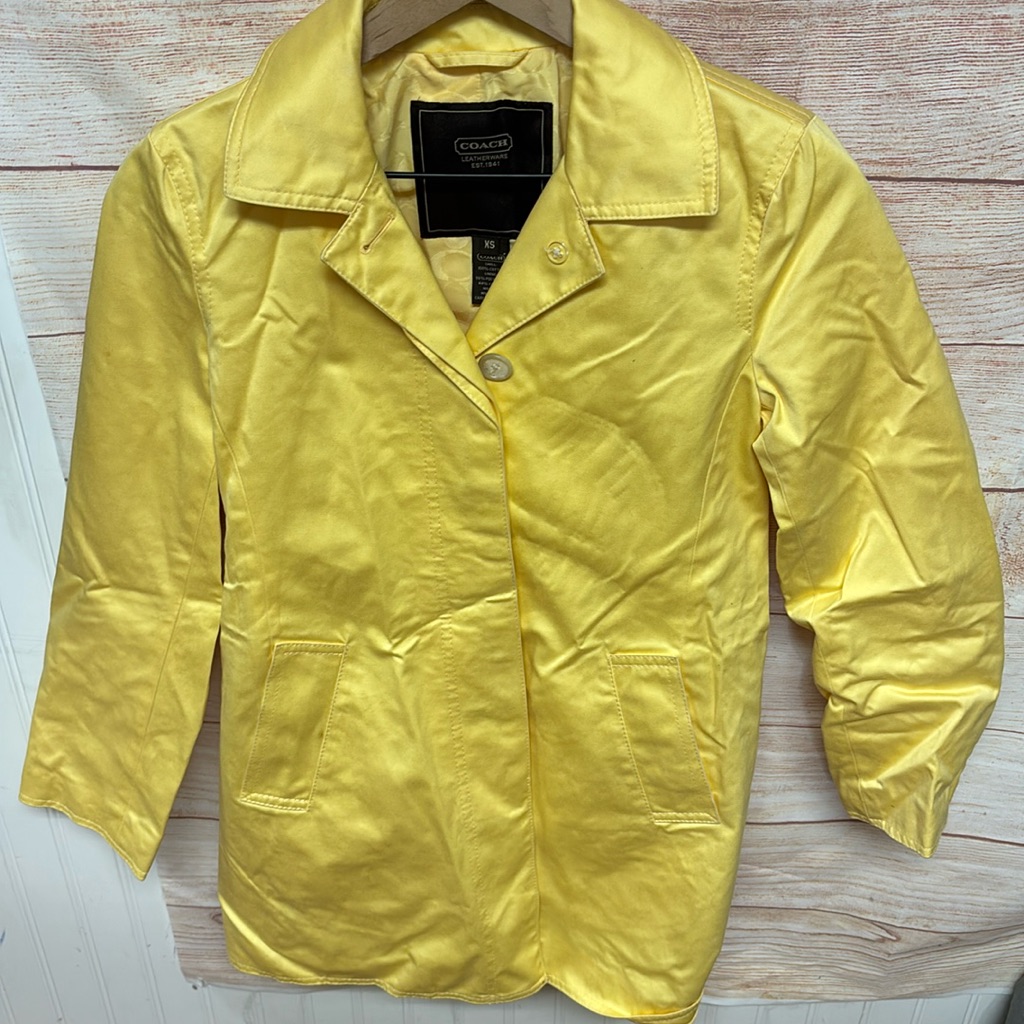 Coach Yellow Trench Coat Lightweight